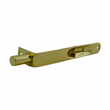 IVES COMMERCIAL Solid Brass 6in Rounded Manual Flush Bolt Bright Brass Finish 265B3